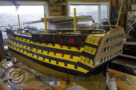 Port side view of model 